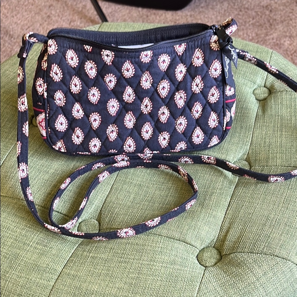 Vera Bradley Black and White Crossbody Bag - Marina Paisley
